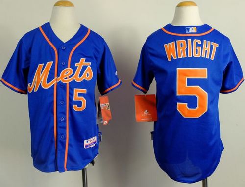 Mets #5 David Wright Blue Alternate Home Cool Stitched Youth MLB Jersey